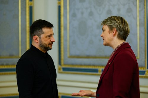 British Foreign Secretary Yvette Cooper meets Ukrainian President Volodymyr Zelenskiy