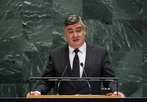 Croatia's President Zoran Milanovic addresses the 80th United Nations General Assembly (UNGA) at the U.N. headquarters in New York, U.S., September 24, 2025. REUTERS/Jeenah Moon
