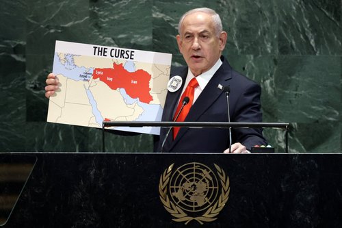 Israeli Prime Minister Benjamin Netanyahu addresses the 80th United Nations General Assembly (UNGA) at U.N. headquarters in New York City, U.S., September 26, 2025.