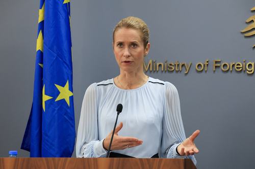 EU European Commission Vice-President Kaja Kallas speaks at a press conference, in Beirut, Lebanon, October 8, 2026.