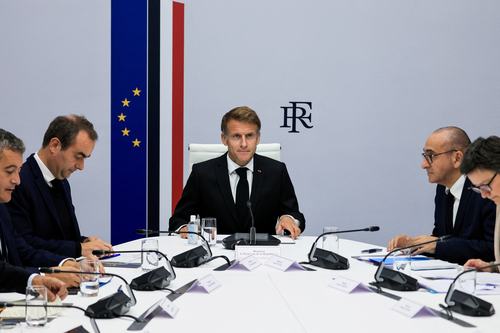 France's Justice Minister Gerald Darmanin, France's Prime Minister Sebastien Lecornu, France's President Emmanuel Macron, France's Interior Minister Laurent Nunez