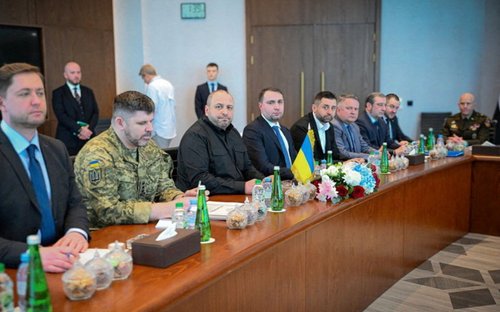 Secretary of Ukraine's National Security and Defence Council Rustem Umerov and other members of the Ukrainian delegation attend the second round of trilateral talks between the U.S., Russia and Ukraine, in Abu Dhabi