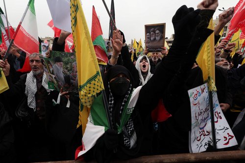 Iranians take part in a protest marking the annual al-Quds Day (Jerusalem Day) on the last Friday of the holy month of Ramadan in Tehran, Iran, March 13, 2026. REUTERS/Alaa Al Marjani