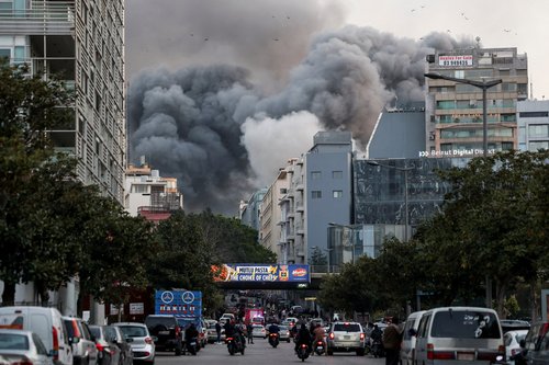 Smoke rises after an Israeli strike in central Beirut's Bachoura neighbourhood, following an escalation between Hezbollah and Israel, amid the U.S.-Israeli conflict with Iran, in Beirut, Lebanon, March 12, 2026.