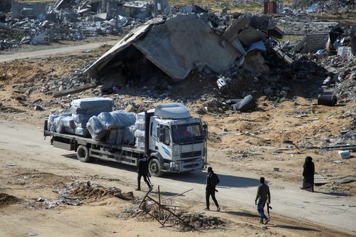 Aid trucks arrive in Rafah, southern Gaza Strip