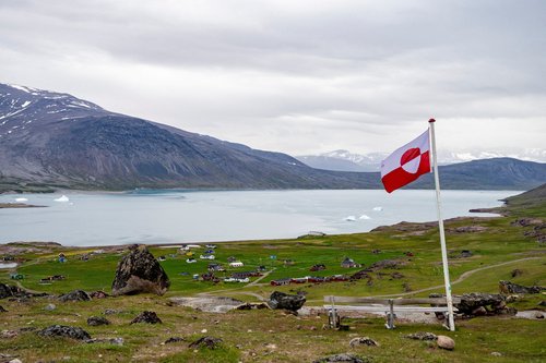 FILE PHOTO: Greenland's flag flies in Igaliku