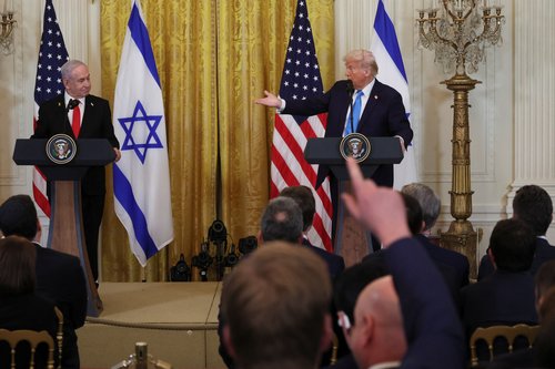 U.S. President Trump meets Israeli PM Netanyahu in Washington