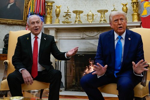 U.S. President Trump meets Israeli PM Netanyahu in Washington