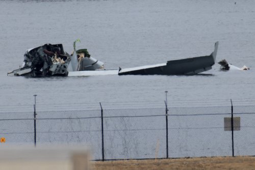 Aftermath of American Eagle flight 5342 crash in the Potomac River near Ronald Reagan Washington National Airport