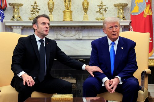 U.S. President Trump meets with French President Macron, in Washington