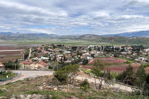 A general view shows the Israeli border town of Metula by the Israel-Lebanon border