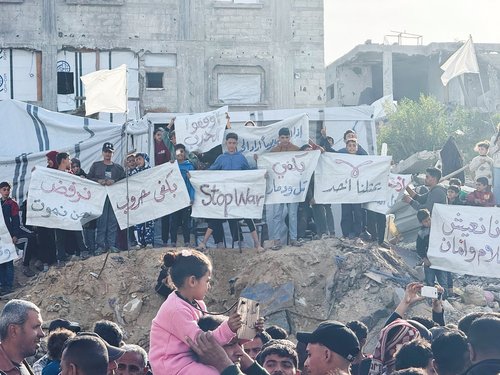 Palestinians protest demanding an end to the war, chanting anti-Hamas slogans, in Beit Lahiya