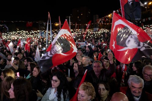 Rally to protest against the arrest of Istanbul Mayor Ekrem Imamoglu, in Istanbul