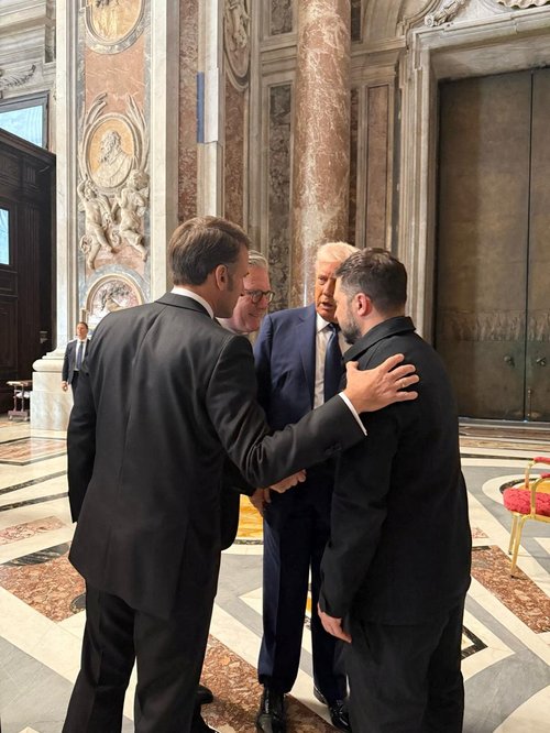 Ukraine's President Zelenskiy meeting U.S. President Trump at the Vatican