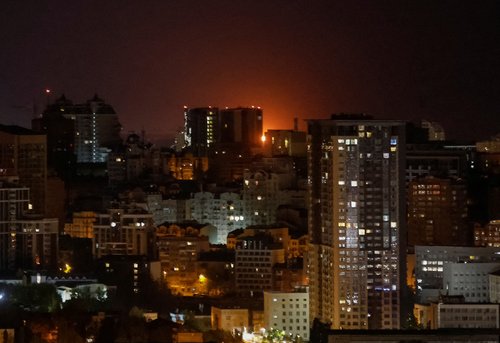 Russian drone strike in Kyiv