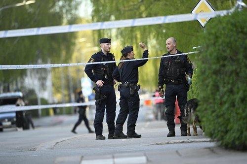Several people injured after a series of loud bangs that indicated gunfire, in Uppsala