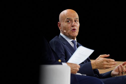 Eni CEO Claudio Descalzi speaks during the CERAWeek energy conference 2026 in Houston, Texas, U.S., March 24, 2026.