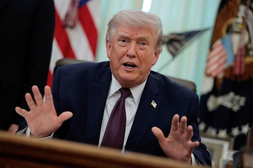 U.S. President Donald Trump speaks during the signing ceremony for an executive order on mail ballots, in the Oval Office of the White House in Washington, D.C., March 31, 2026.
