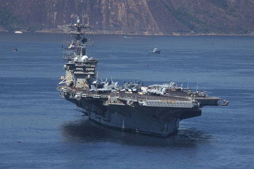 U.S. Navy aircraft carrier USS Nimitz is docked in the Guanabara Bay, as part of the Southern Seas 2026 deployment for joint naval exercises, in Rio de Janeiro, Brazil May 7, 2026. REUTERS/Pilar Olivares