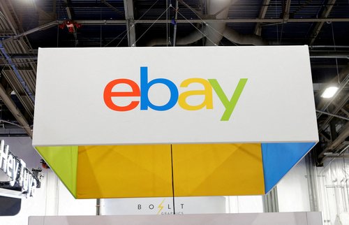 FILE PHOTO: The eBay logo is displayed at the eBay booth during CES 2026, an annual consumer electronics trade show, in Las Vegas, Nevada, U.S