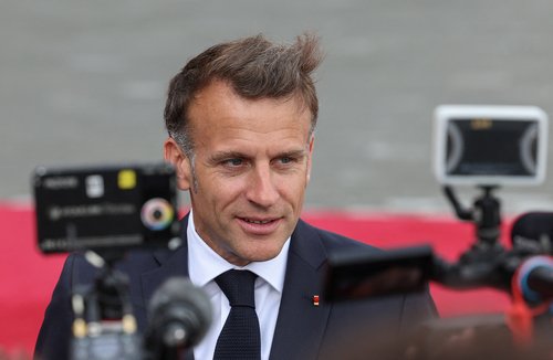 France's President Emmanuel Macron arrives for the European Political Community summit in Yerevan, Armenia, May 4, 2026.