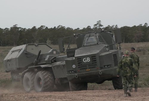 A Swedish army Archer artillery system drives on the Tofta range during the Aurora 26 exercise near Visby on Gotland, Sweden, May 11, 2026. REUTERS/Tom Little