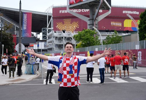 Soccer Football - FIFA World Cup 2026 - Group L - Ghana v Panama - Toronto Stadium, Toronto, Canada - June 17, 2026 Croatia fan outside the stadium where Ghana play Panana IMAGN IMAGES via Reuters/John Sokolowski