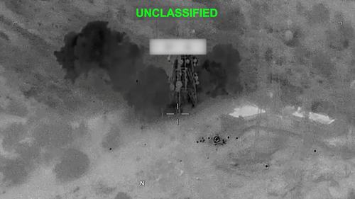 Smoke rises from an explosion at an unknown location U.S. Central Command/Handout via REUTERS