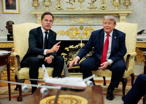 U.S. President Donald Trump participates in a meeting with NATO Secretary General Mark Rutte in the Oval Office at the White House in Washington, D.C., U.S., June 24, 2026. REUTERS/Evan Vucci