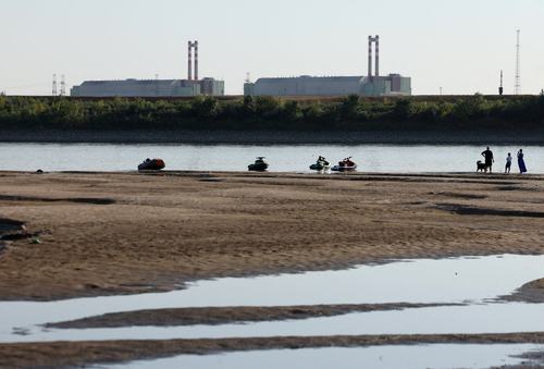FILE PHOTO: Paks Nuclear Power Plant with the partially dried-up Danube riverbed in Dunaszentbenedek, Hungary, July 31, 2026. REUTERS/Bernadett Szabo/File Photo