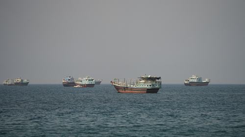Vessels at the Strait of Hormuz. REUTERS/Stringer