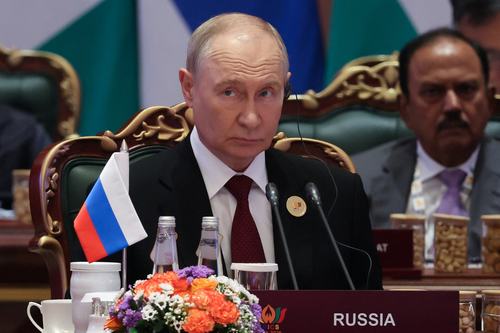 Russian President Vladimir Putin attends a session on day two of the BRICS Summit in New Delhi, India, September 13, 2026.