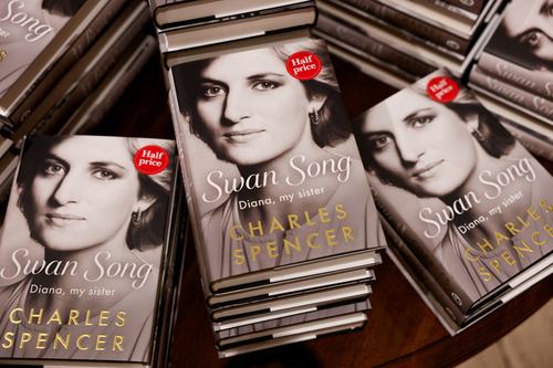 Copies of Princess Diana's brother Charles Spencer's book "Swan Song". REUTERS/Jack Taylor