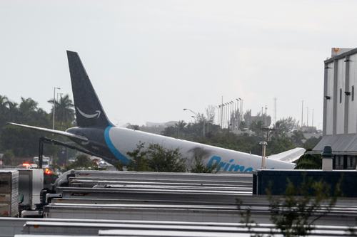 A view of an Amazon Prime Air cargo plane. REUTERS/Marco Bello