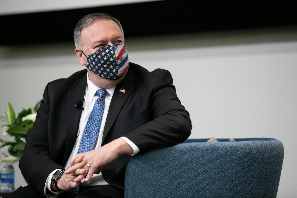 Secretary Of State Mike Pompeo Delivers Foreign Policy Speech At Georgia Tech