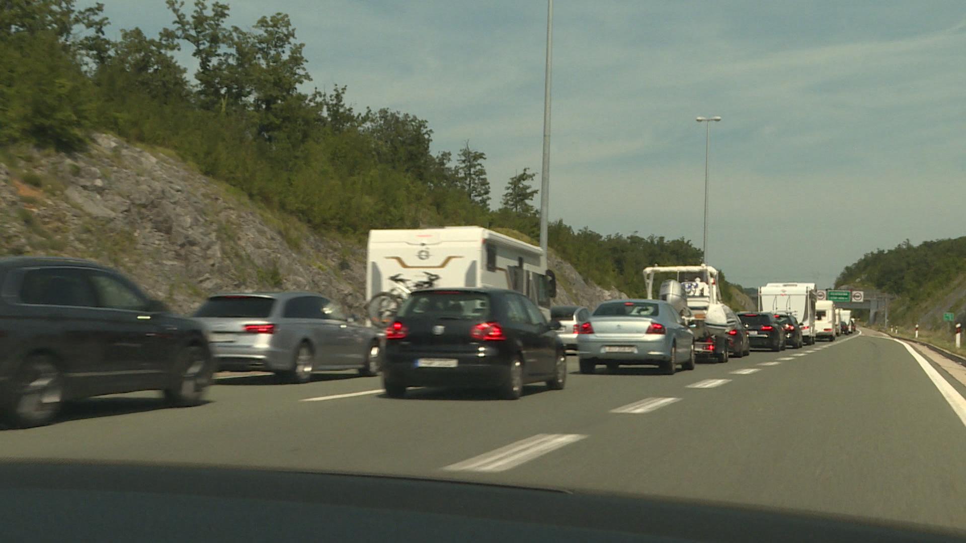 cesta, kolona, autocesta, gužva