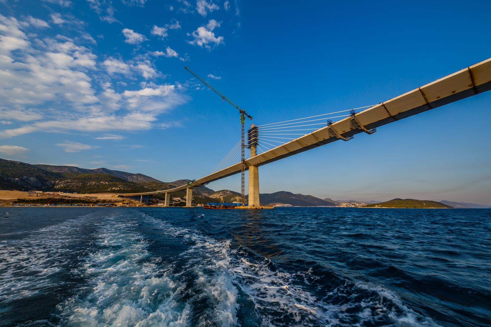 Fotografije iz zraka Peljeskog Mosta.