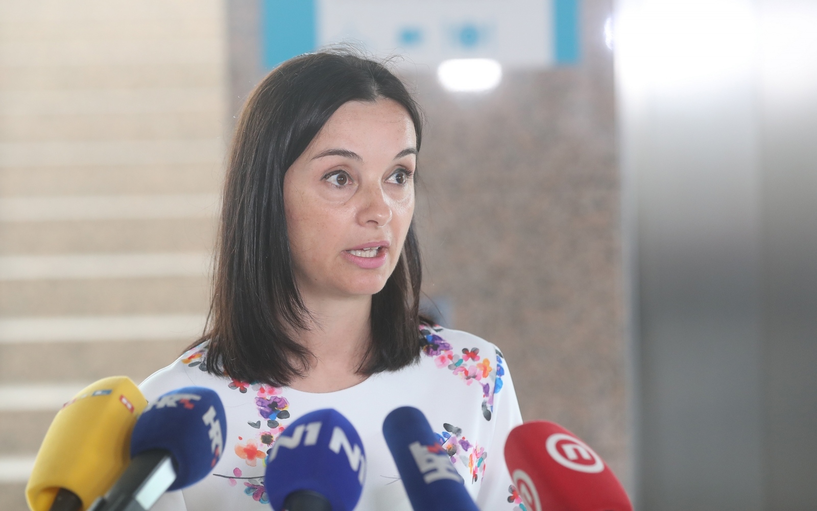 Uoči sastanka užeg kabineta Vlade RH  Marija Vučković dala izjavu za medije