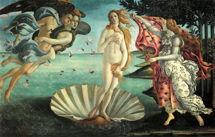 botticelli rođenje venere, umjetnost