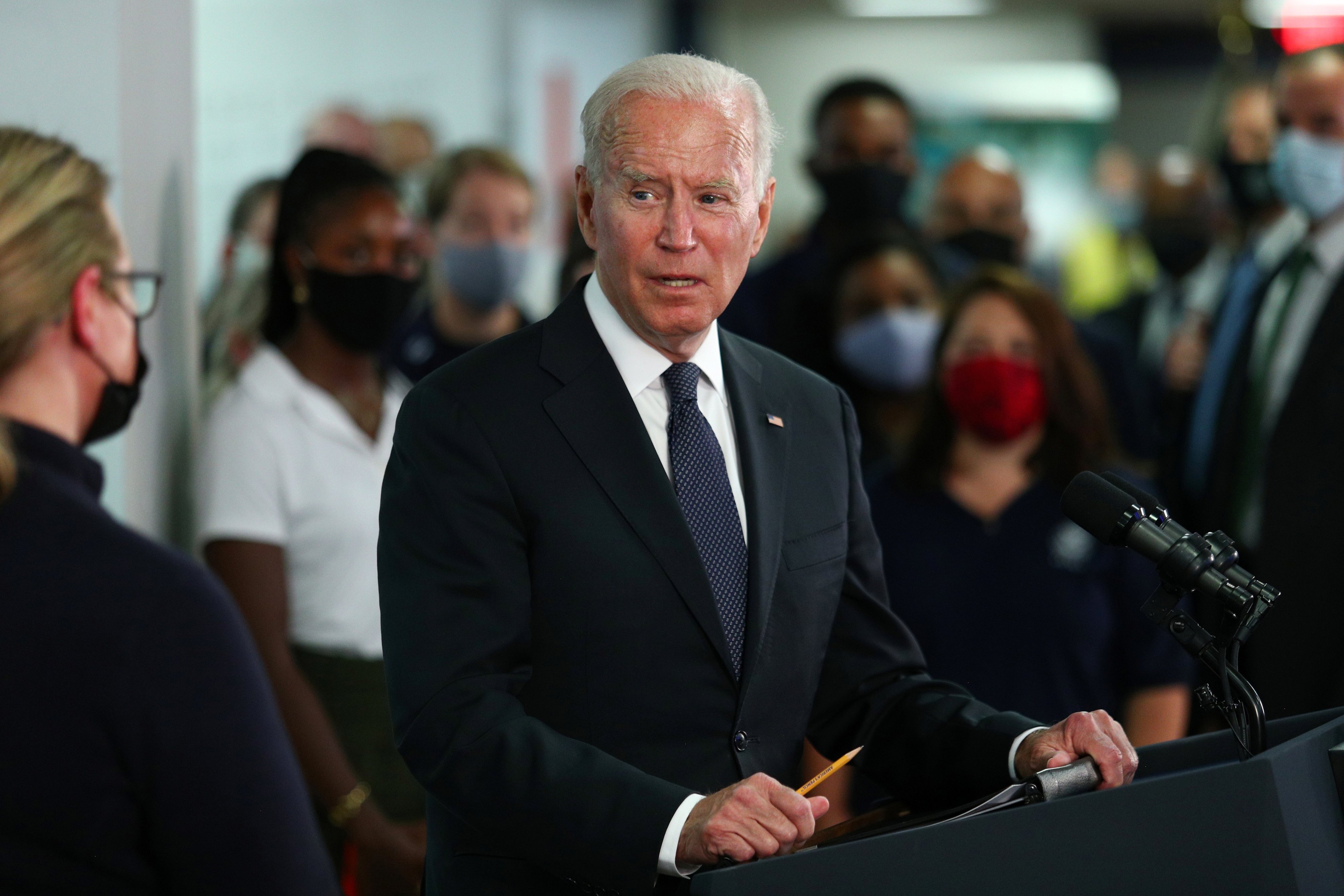 U.S. President Joe Biden visits FEMA headquarters in Washington
