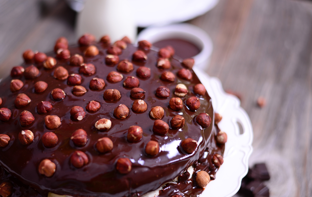 Hazelnut-chocolate,Cake,Macro,Of,Hazelnut