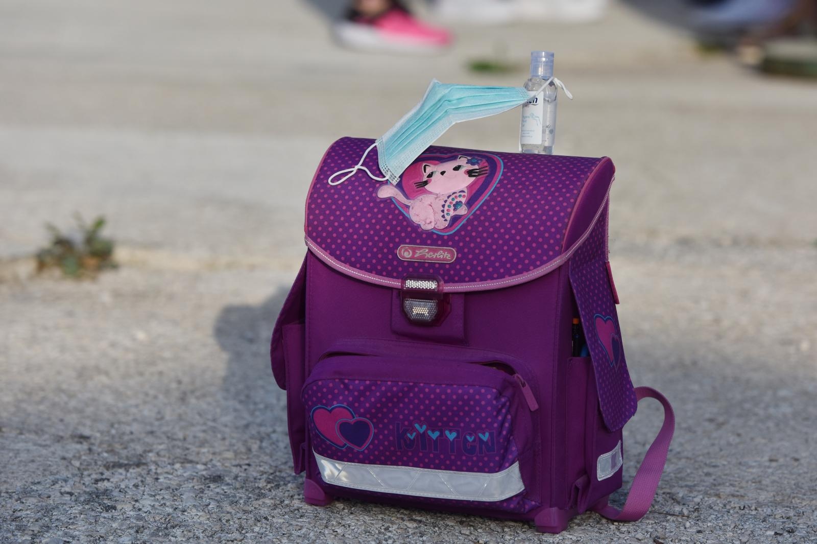 škola, nastava, maska, ruksak