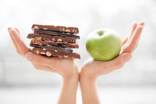 dijeta, čokolada, jabuka