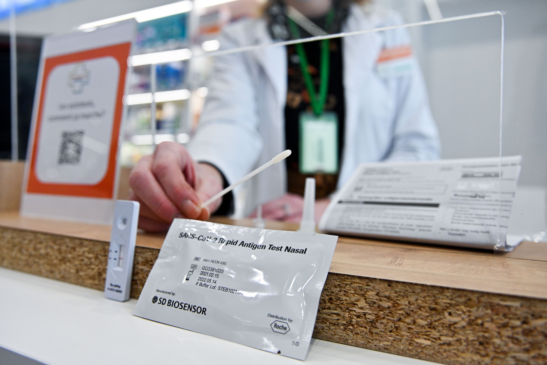 Self Covid test, Brussels, Belgium - 06 Apr 2021