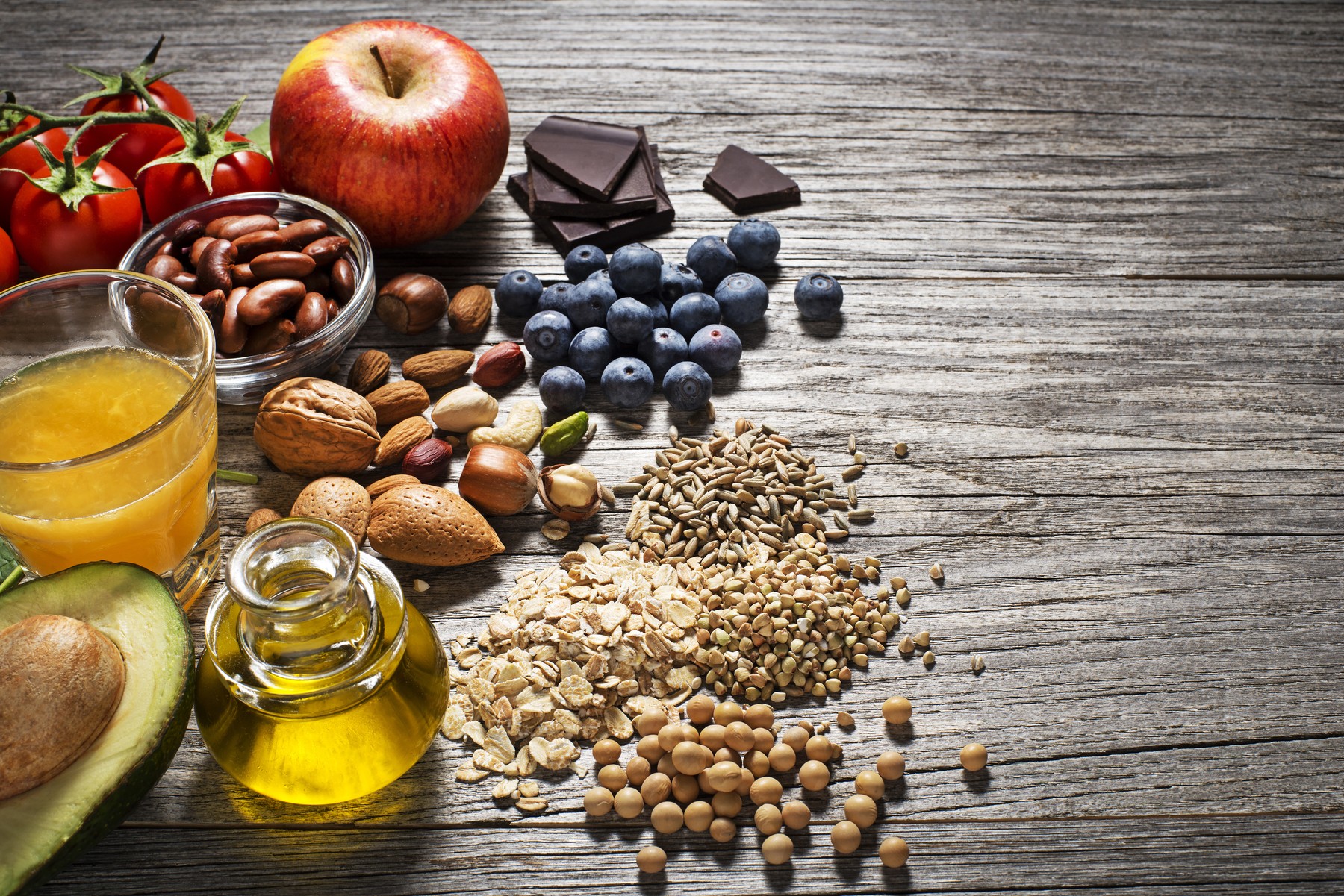 Healthy food with vegetable and fruit