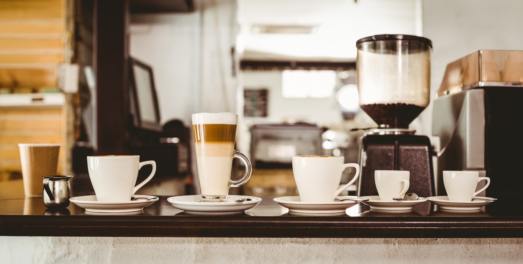 Selection of coffee on the counter