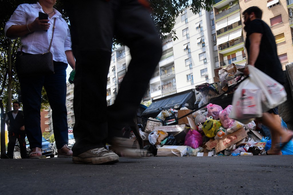 smeće, otpad, italija, rim