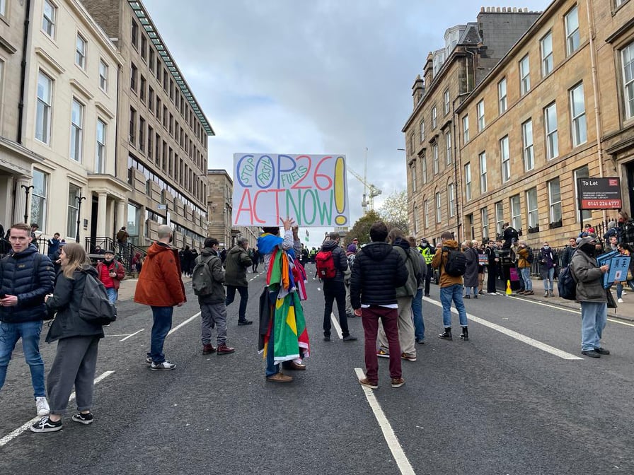 Glasgow, prosvjed, klimatski prosvjed, klimatska konferencija, prosvjednici, Škotska