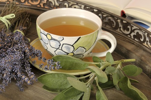 sage tea is served