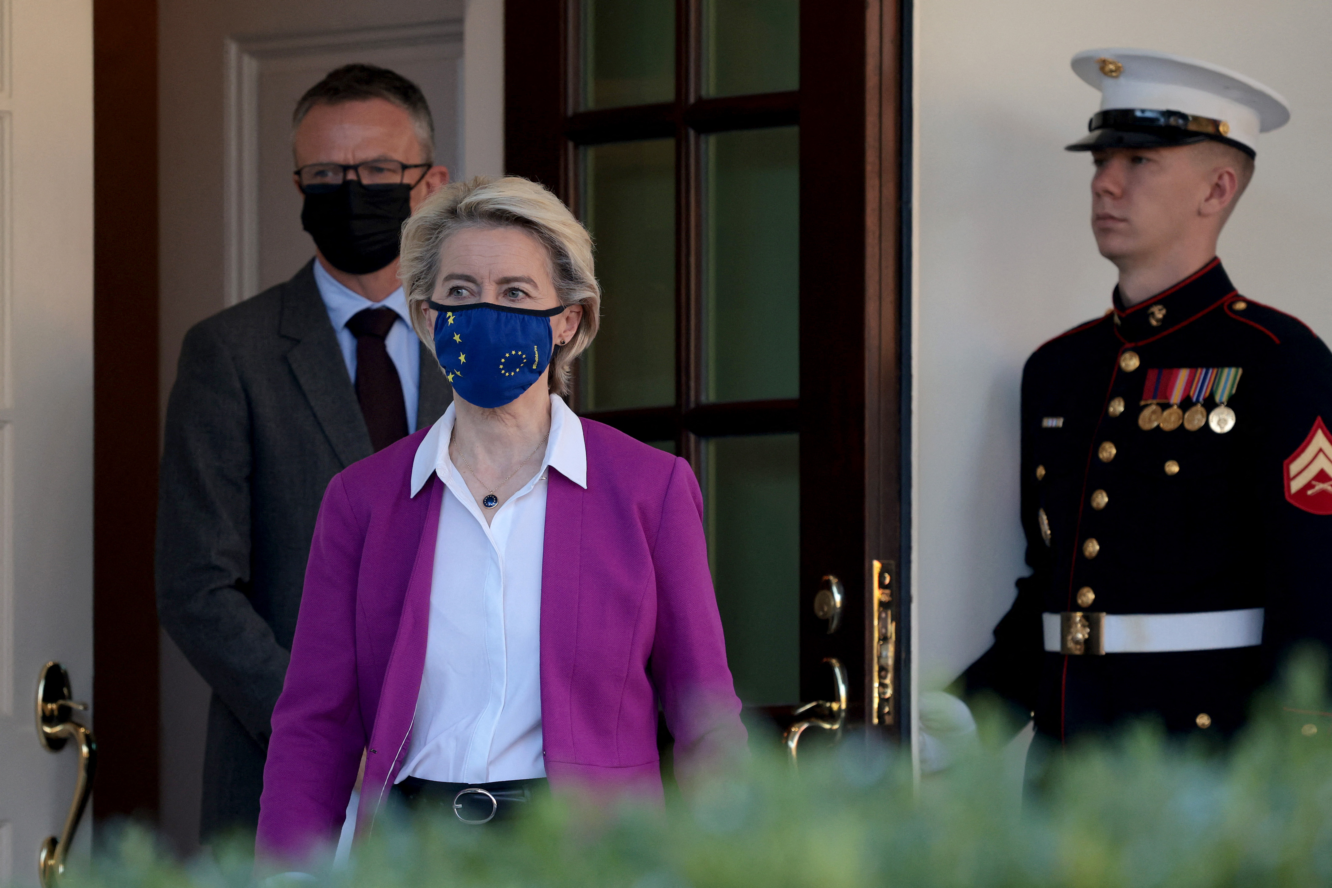 European Commission President Ursula Von Der Leyen Speaks To The Media After Meeting With President Biden At The White House